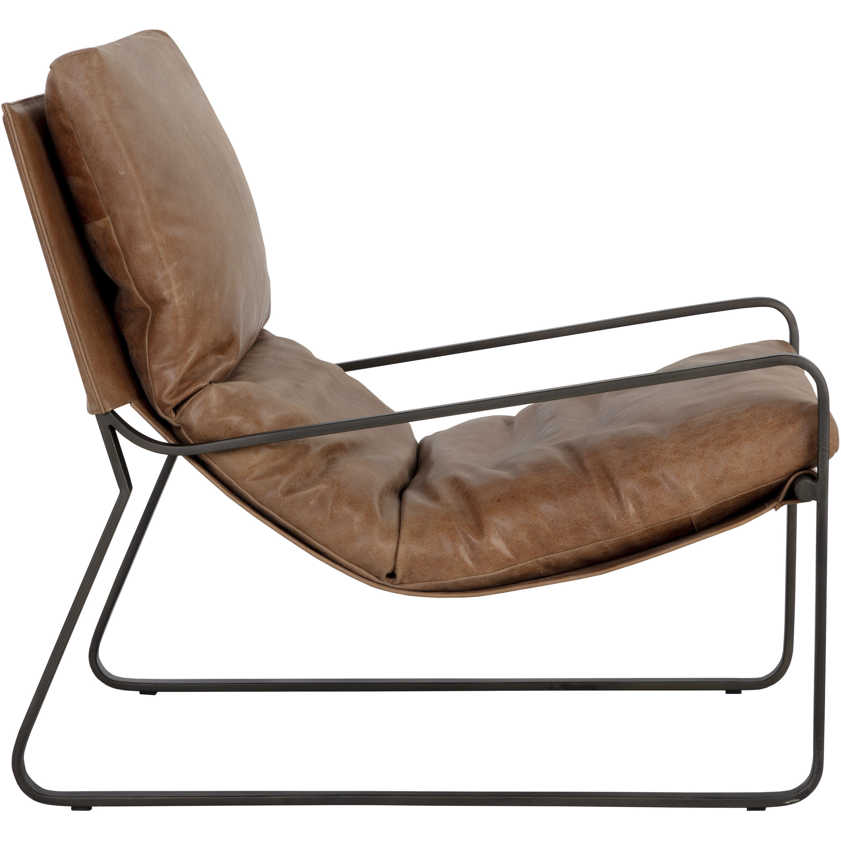 Zancor Gunmetal / Tan Leather Lounge Chair